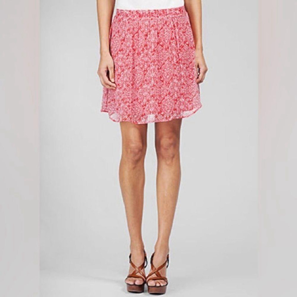 Ella Moss Red Boho Print Mini Skirt Lined Size Large